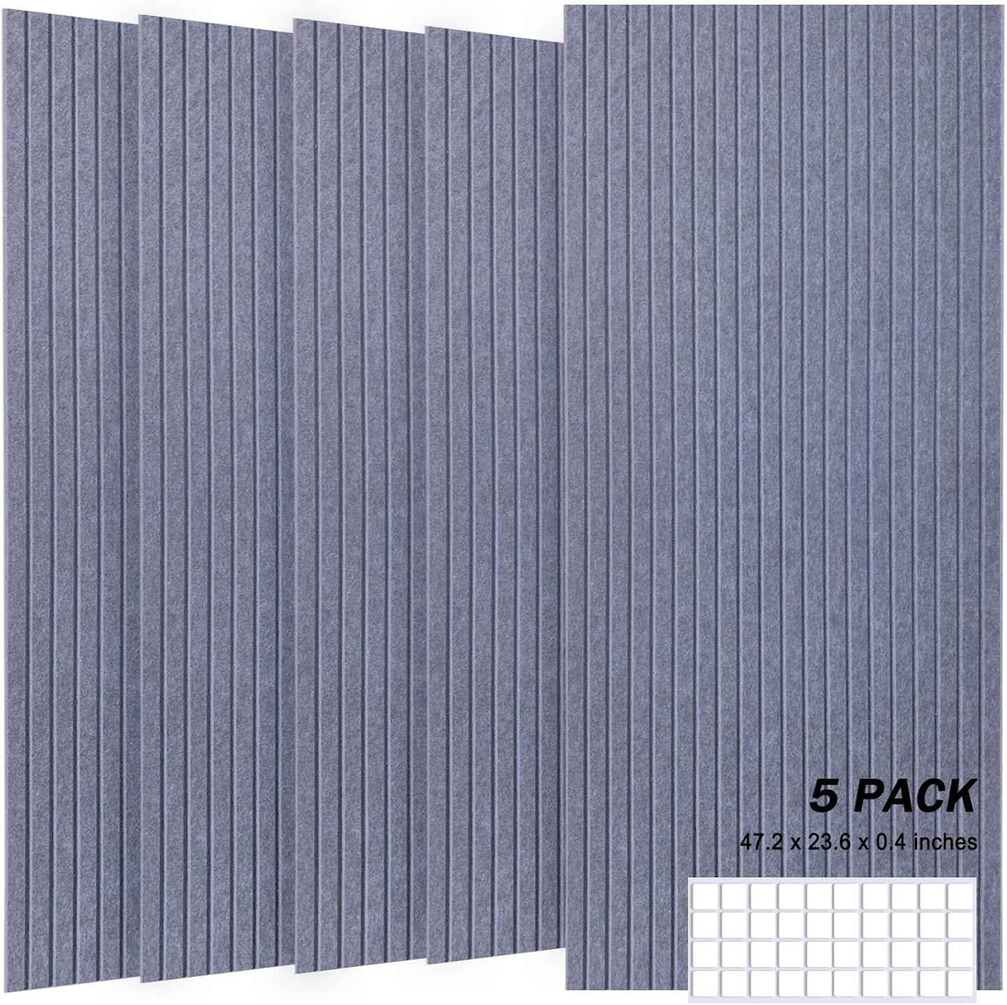 5 Pack Large Acoustic Panels, 48"X24"X0.4" Sound Proof Foam Panels for Walls, Sound Dampening Panels, Sound proof panels for walls, Soundproof Wall Panels for Home Studio&Office Decor.(Dark Grey)