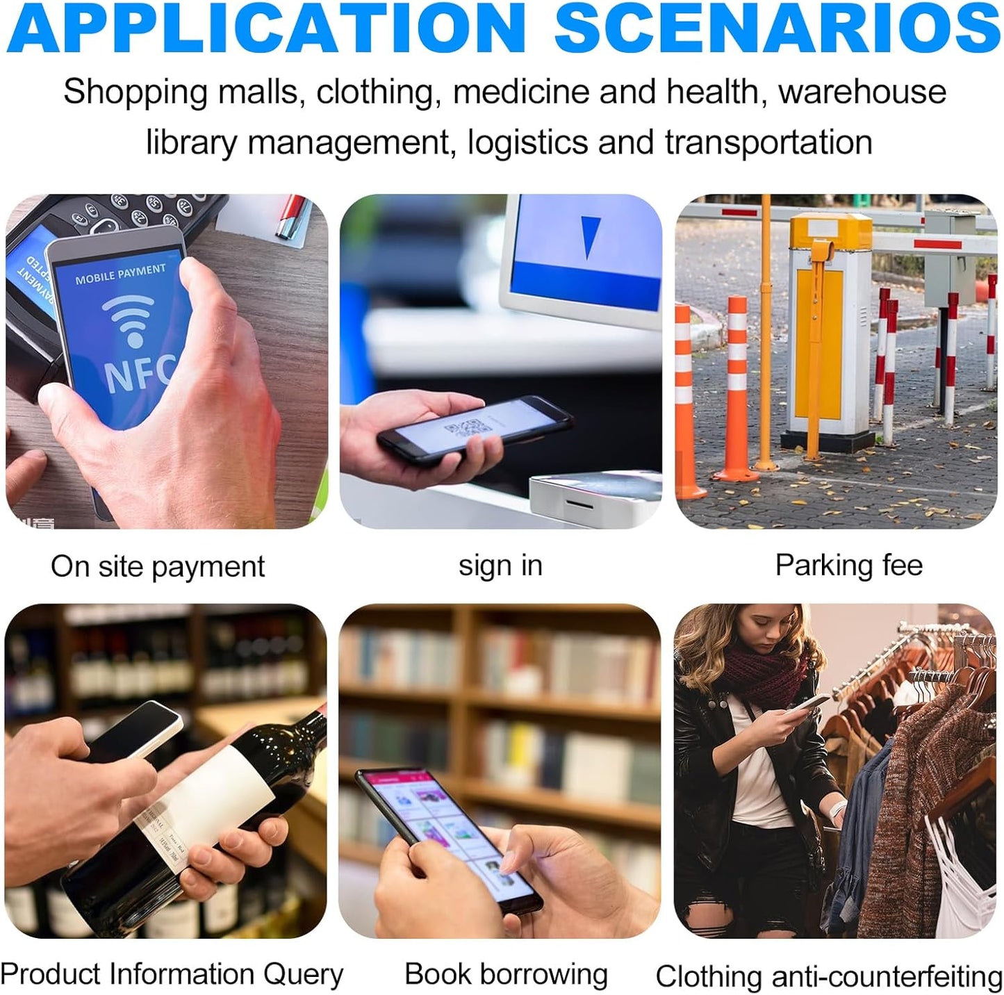 500 PCS NFC Tags Sticker with NTAG213 Chip Blank NFC Stickers Adhesive Labels RFID Tags Rewritable 137 Bytes Memory Compatible with All NFC-Enabled Smartphones and Devices, 10 x 20MM, Clear