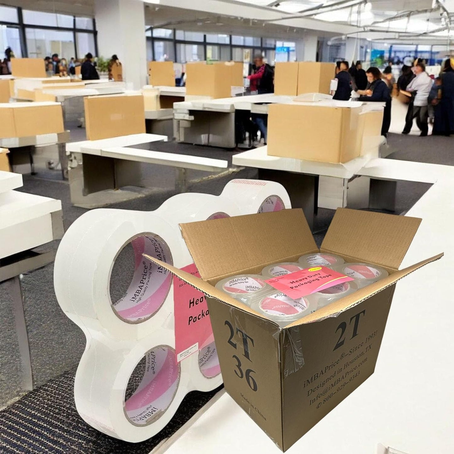 iMBAPrice Sealing Tape - 1 Box of Premium (36 Roll of 110 Yards) 36x330 Feet Long 2" Wide Ultra Clear Shipping Packaging Tape