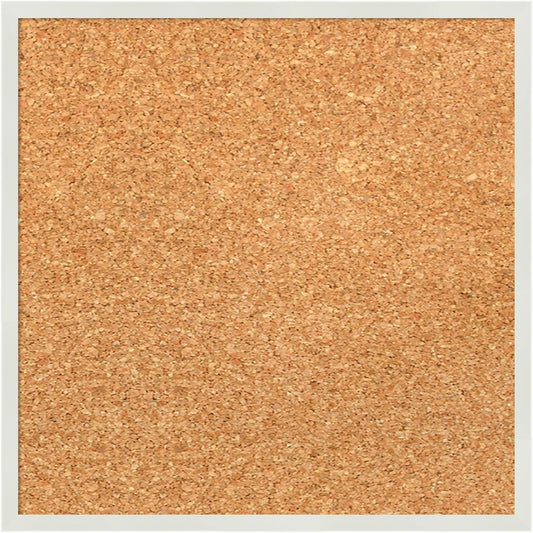 Amanti Art Natural Cork Board for Wall, 13x13 Vision Board with White Frame, X-Small Corkboard Office Decor for Home Organization, Modern Corkboard Pinboard to Display Items for Home Organization in