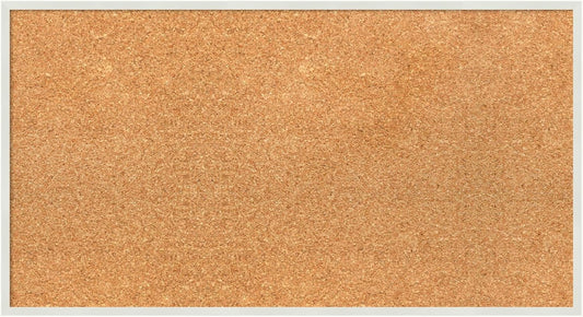 Amanti Art Natural Cork Board for Wall, 15x27 Vision Board with White Frame, Medium Corkboard Office Decor for Home Organization, Modern Corkboard Pinboard to Display Items for Home Organization in