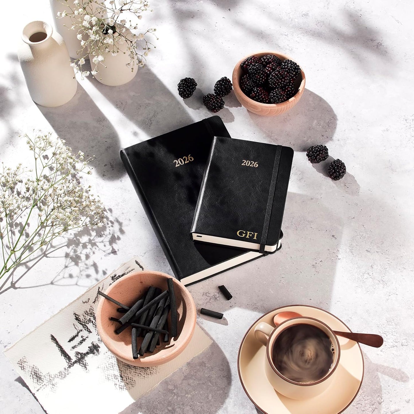 Wykeham's Executive 2026 Daily Journal Planner – US Public Holidays & Format – Customization Available (Personalized Black, 8.5"×5.5")