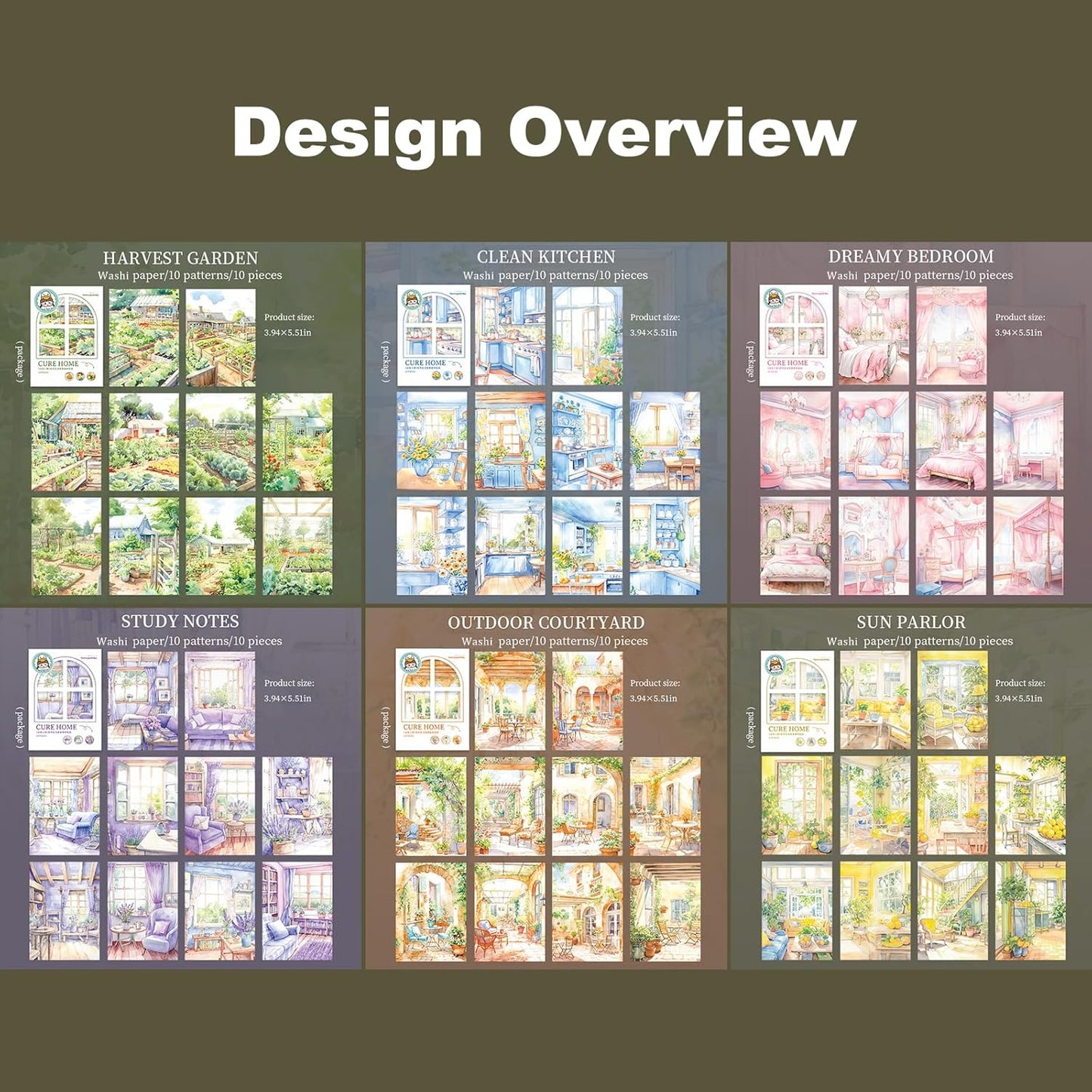 Cozy Interior Scene Washi Stickers, 60PCS Vintage Home Aesthetic Stickers for Scrapbooking Journaling Crafting Planner