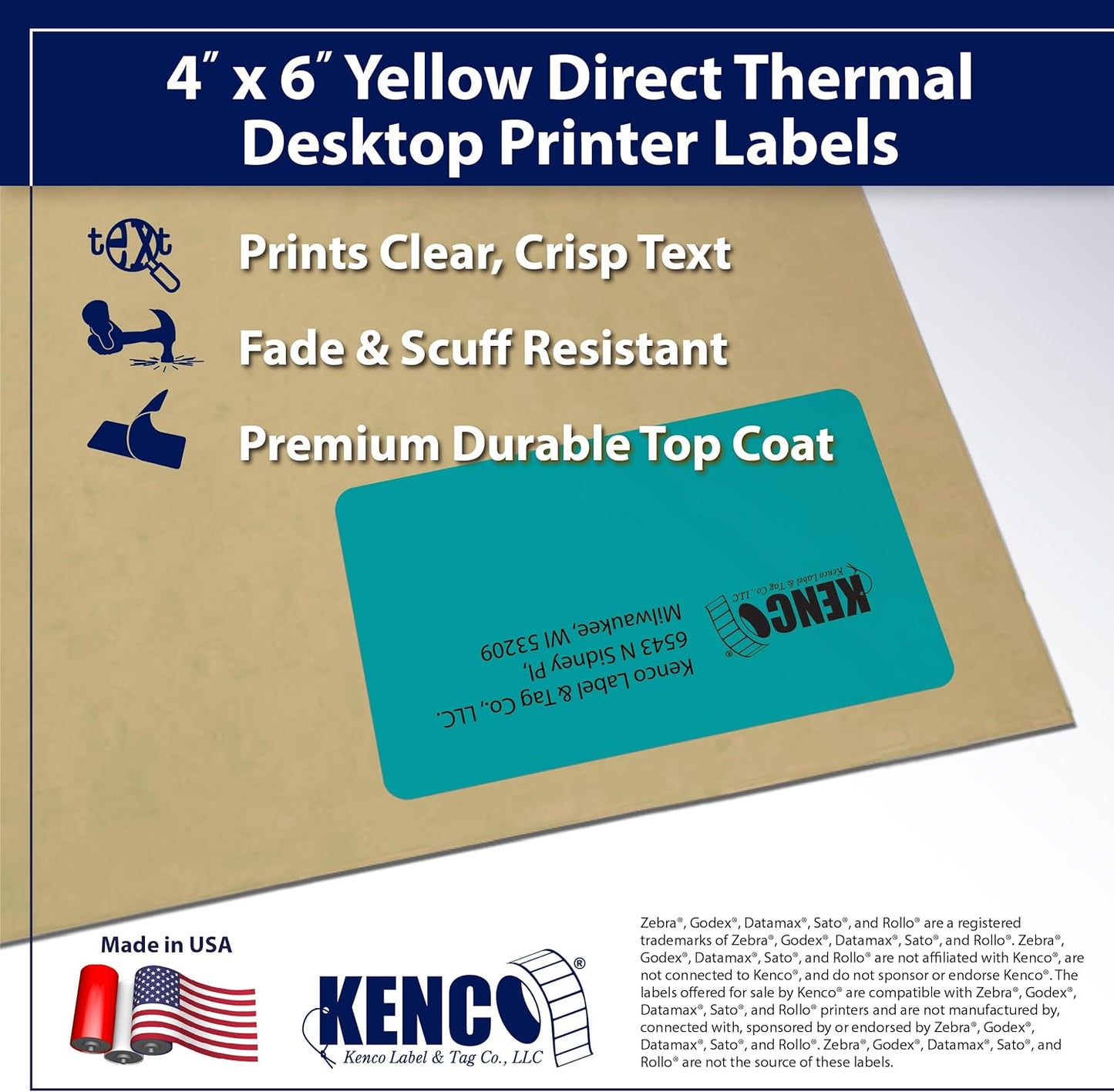 4" X 6" Direct Thermal Perforated Stickers Labels for Shipping Labels, Inventory, and Color Coding - Compatible with Zebra, Rollo, Godex and More (Teal, Pallet)