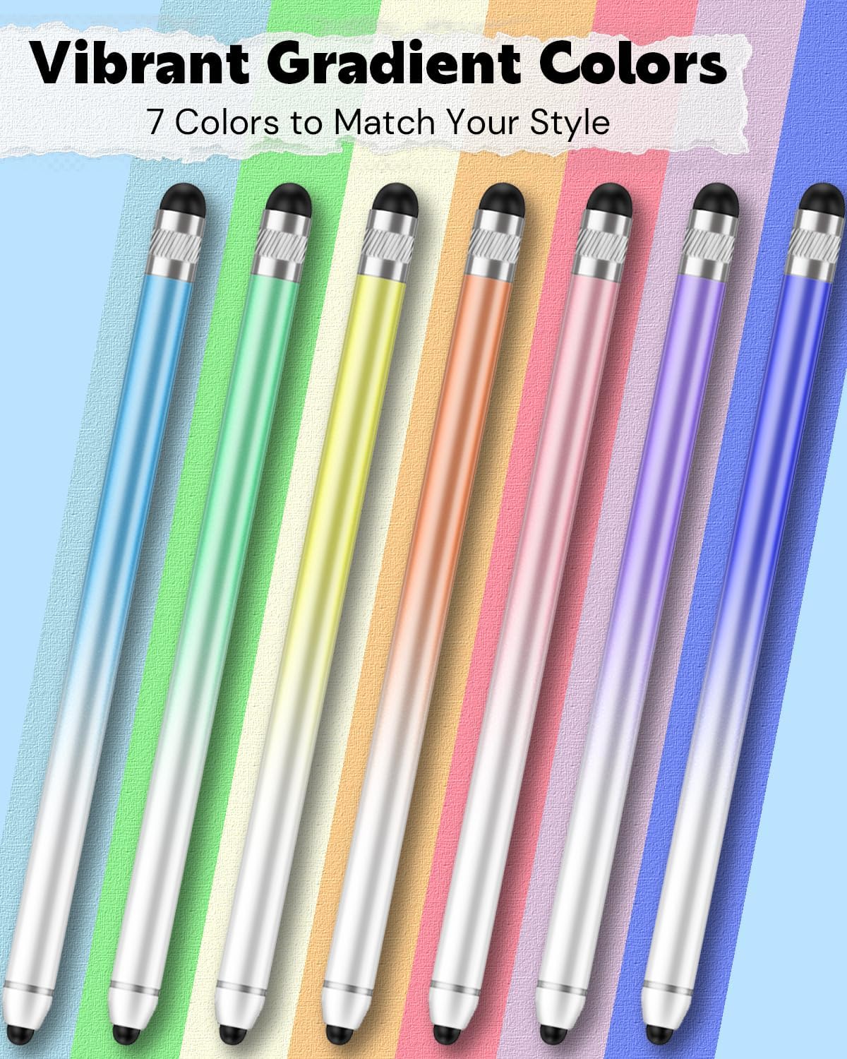 Stylus Pen for Touchscreen, Dual-end High Sensitivity Capacitive Stylus Pen for iPhone/iPad/Android/Samsung/Computer/Tablets, AmberVec Universal Stylists Pens for Touch Screens, 7 Pack