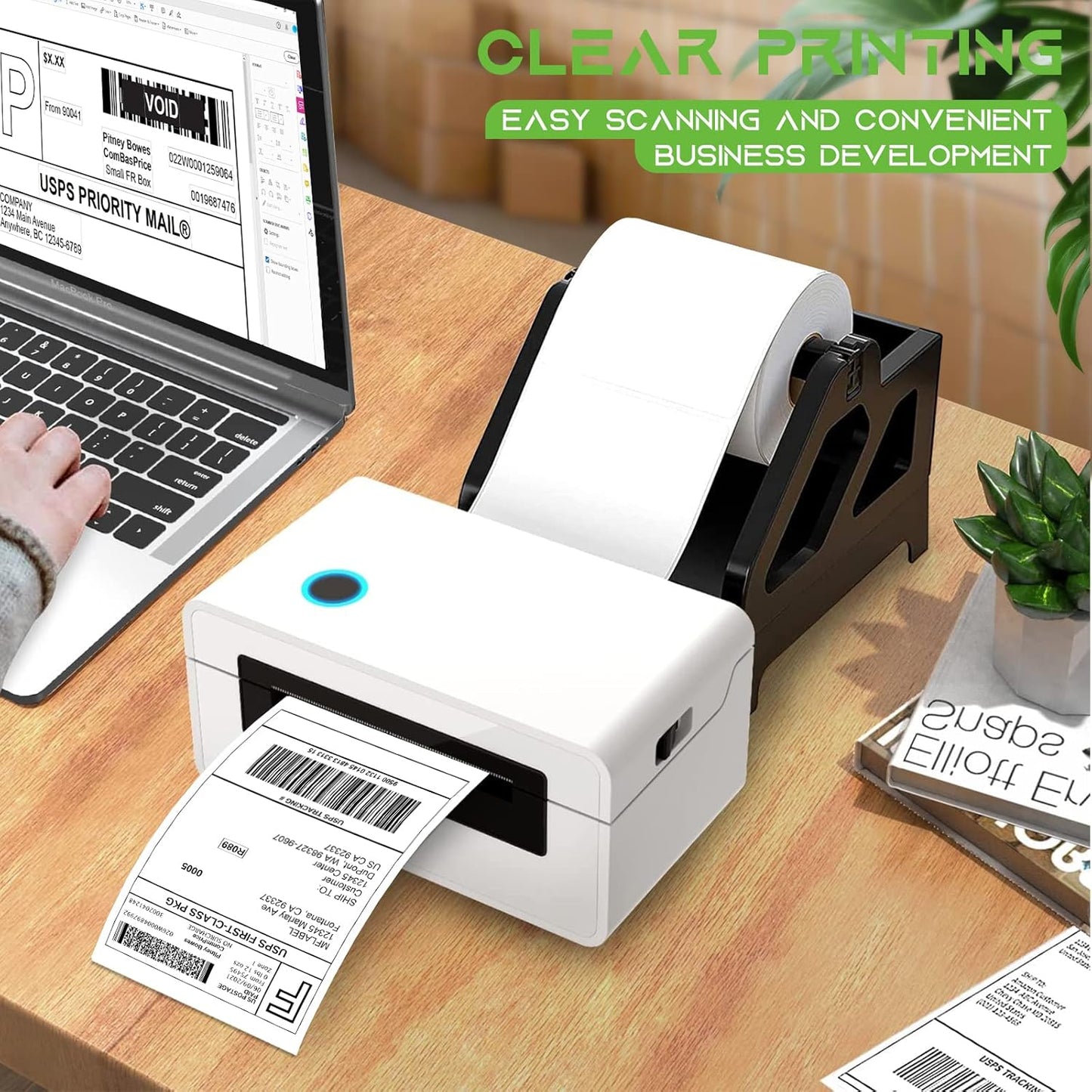 MFLABEL® 40 Rolls of 450 Labels 4x6 Direct Thermal Shipping Labels for Zebra 2844 ZP-450 ZP-500 ZP-505