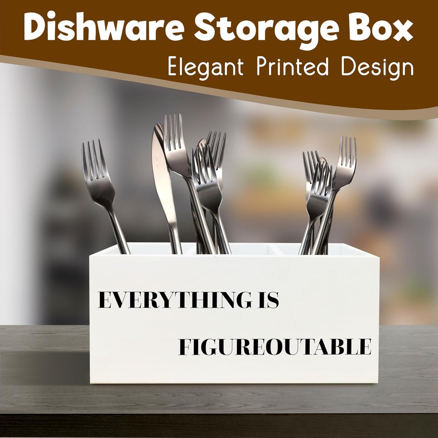 Everything is Figureoutable Inspirational Pen Holder for Desk, Motivational Gifts for Coworkers Women Men, Positive Quote Wooden Pen Pencil Holder Organizer for Office Desk Accessories