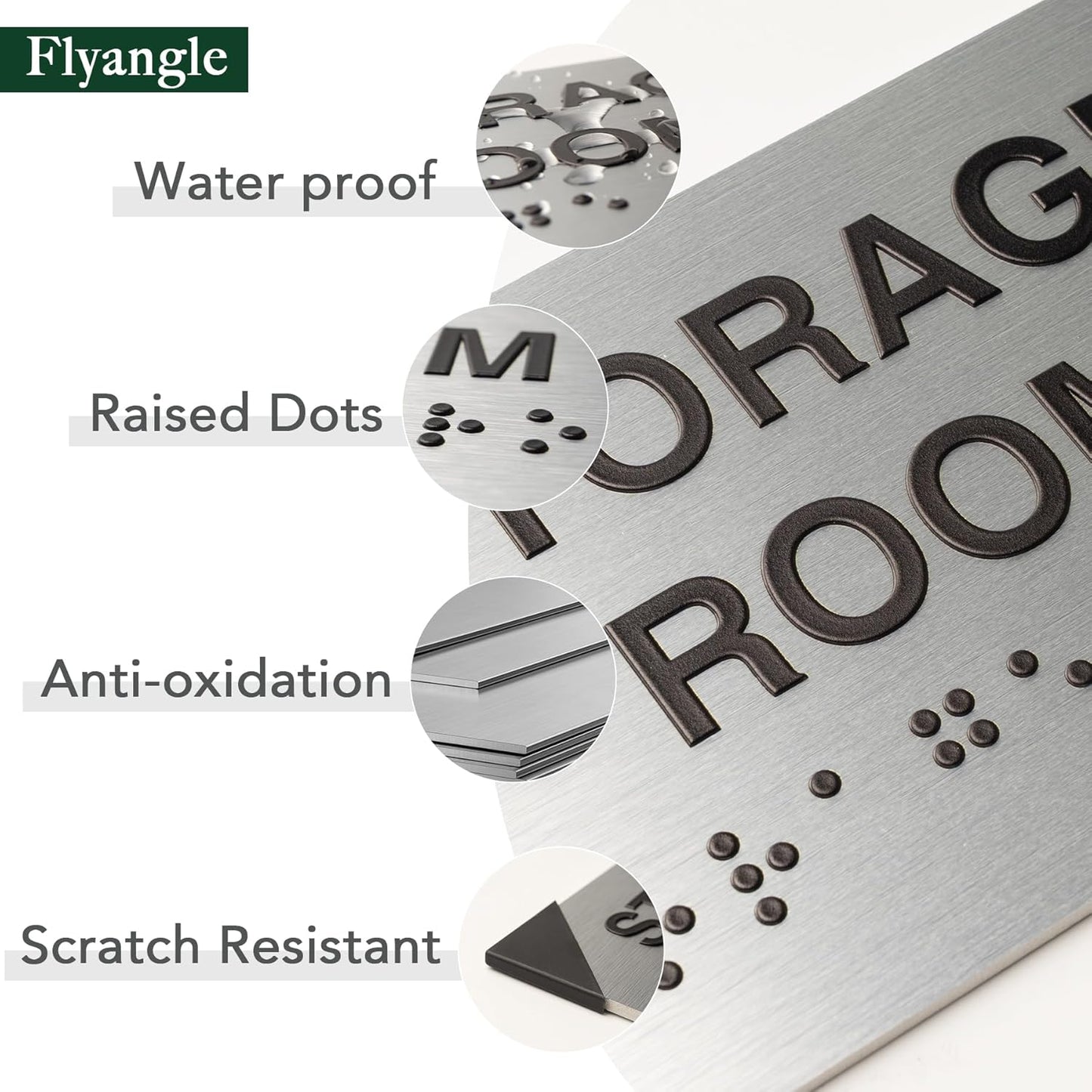 Mothers's Room Signs for Business and Office Sign, ADA Signs with Raised Text & Grade 2 Braille, Easy Installation with Adhesive Pad – Brushed Aluminum/Silver