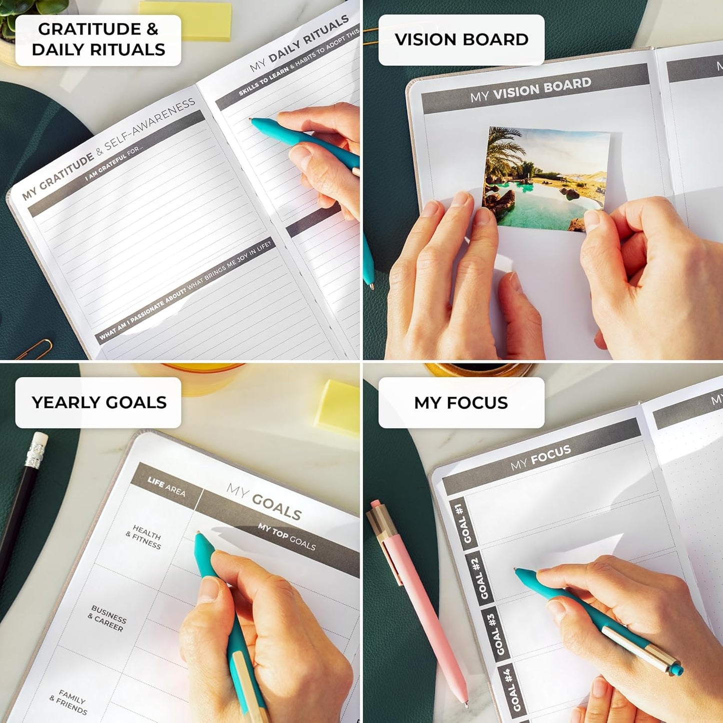 Clever Fox Daily Planner – Undated Planning Notebook with Hourly Schedule & To-Do List – Personal Day Task & Work Organizer, 6 Months (Pearl)