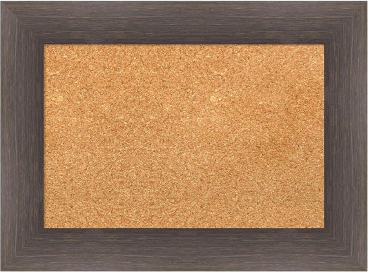 Amanti Art Natural Cork Board for Wall, 17x23 Vision Board with Brown Wood Frame, Small Corkboard Office Decor for Home Organization, Country Rustic Corkboard Pinboard to Display Items for Home