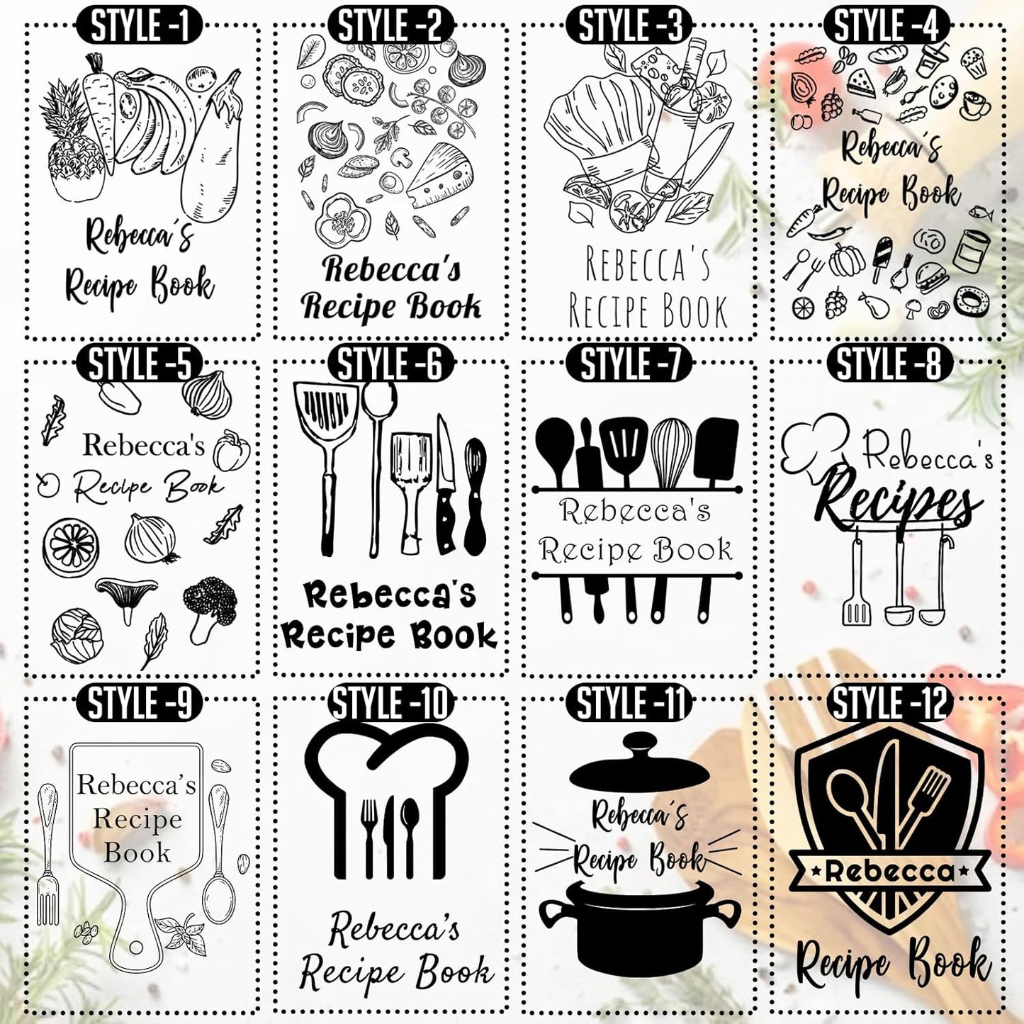 ubjva Personalized Recipe Book Custom Engraved Leather Recipe Book to Write in Your Own Recipes Family Cookbooks Journal for Mom Dad Wife Daughter