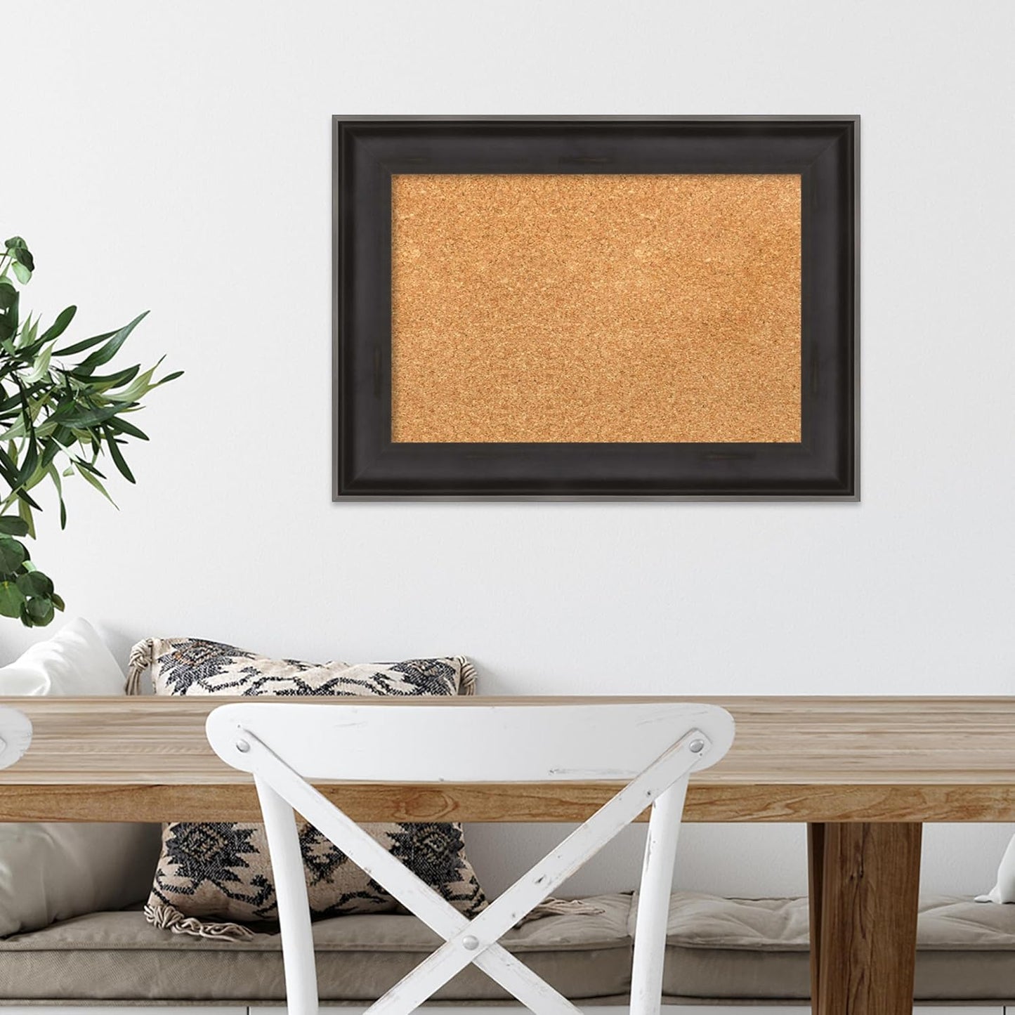 Amanti Art Natural Cork Board for Wall, 16x22 Vision Board with Black Wood Frame, Small Corkboard Office Decor for Home Organization, Casual Corkboard Pinboard to Display Items for Home Organization