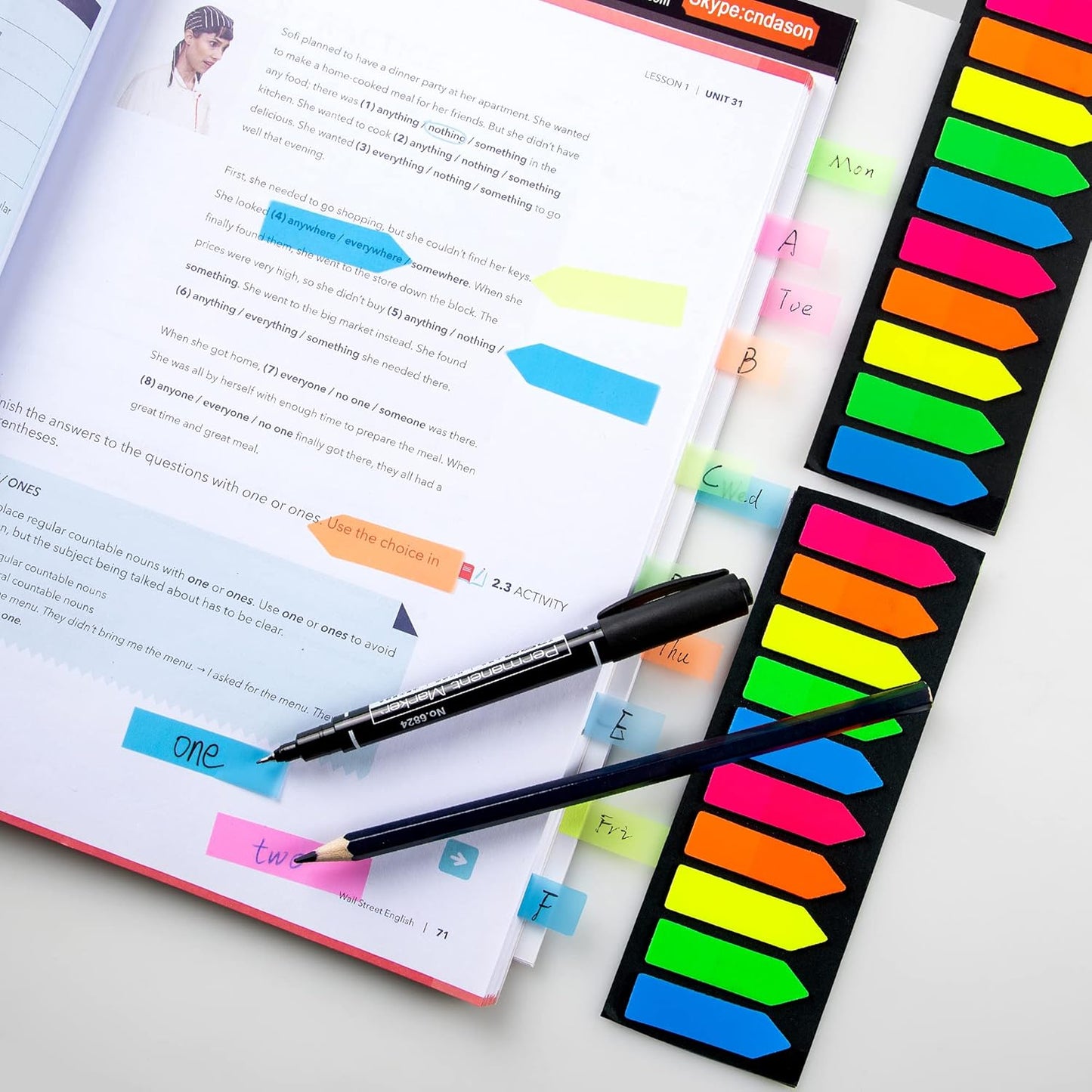 Ericter 1200 Pcs Sticky Tabs Page Markers Sticky Index Tabs, Arrow Flag Tabs - 10 Primary Color Tabs Page Flag Markers Bookmarks Book Tabs for Annotating Books