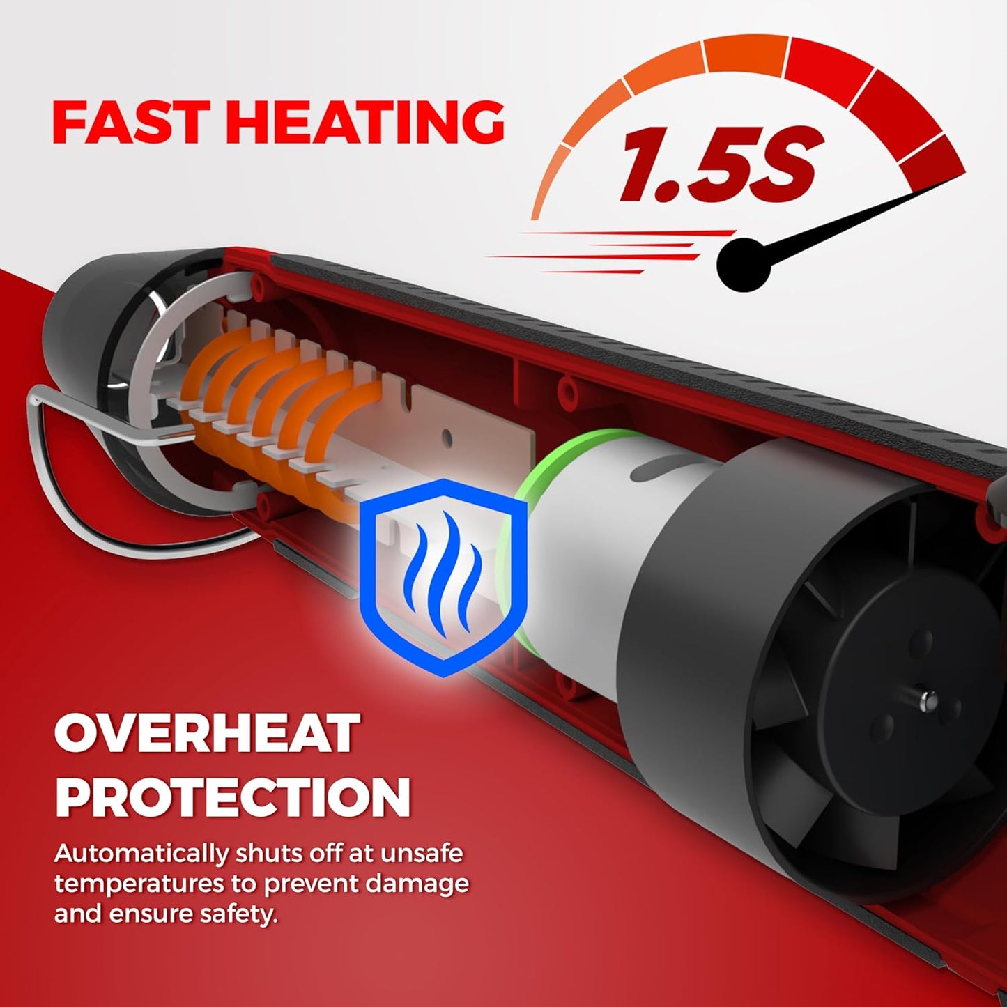 Heat Gun for Crafting, Mini Dual Temp Hot Air Gun Tool for Epoxy Resin, Shrink Wrapping, Vinyl Wrap, Embossing, Electronics, Candle Making, Sublimation, Phone Repair & DIY (Red/Black)