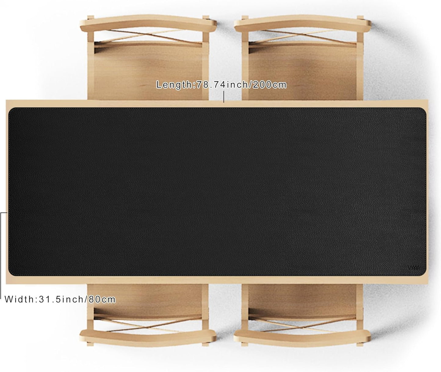 Vyaaa 78.7"x31.5" PU Leather Large Desk Mat (Black) - XXL Extended Mouse pad, Office Desk Protector, Non-Slip Computer Desk pad for Office, Gaming, Home