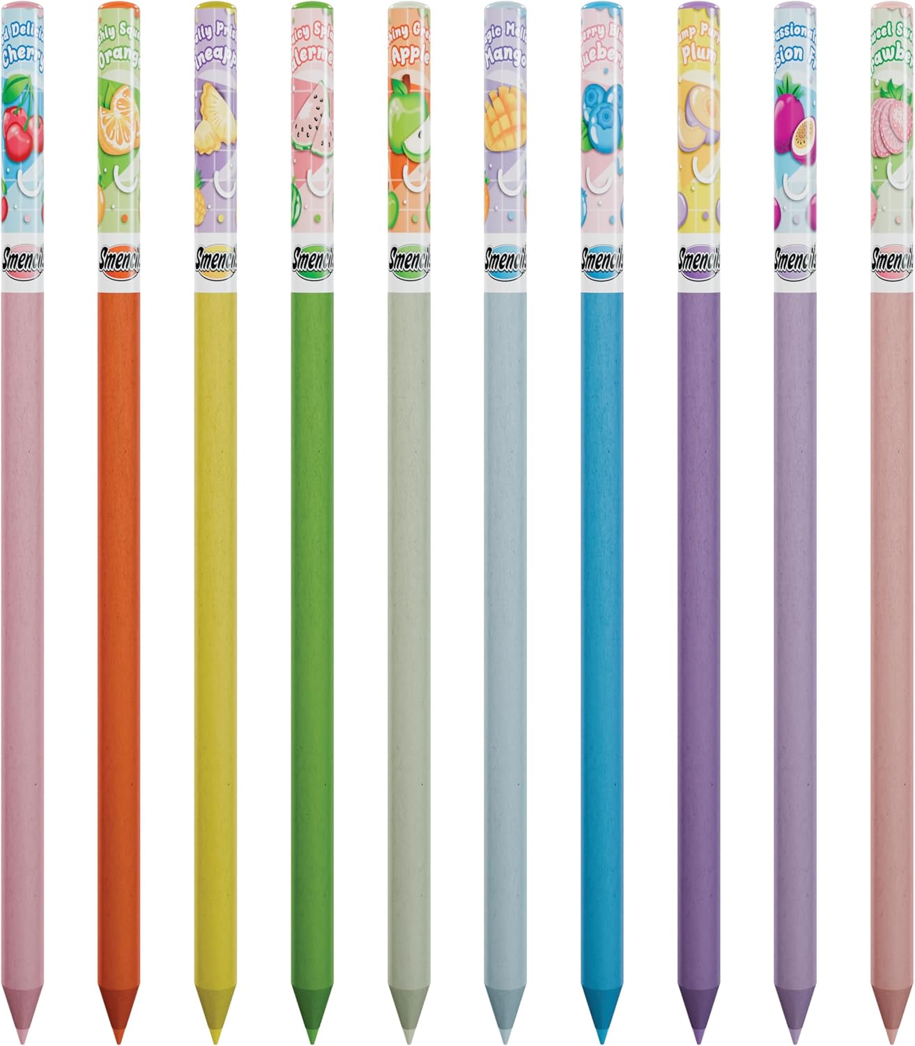 Pastel Colored Smencils - Patented Gourmet Scented Colored Pencils made from Recycled Newspapers, 10 Count, Gifts for Kids, School Supplies, Classroom Rewards
