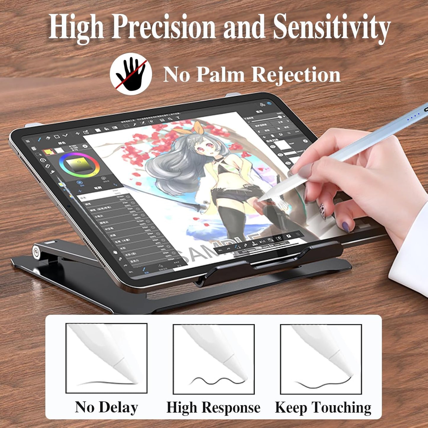 Tablet Pens for Touch Screen,Rechargeable iPhone Pen iPad Pencil with 4 POM Tips Magnetic Stylus Pen for iPad/Pro/Air/Mini/iPhone/Samsung/Huawei/Lenovo/iOS/Android and Other Smartphone Devices - Blue