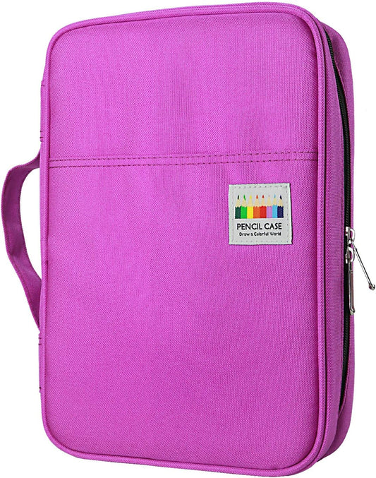 YOUSHARES 166 Slots Colored Pencil Case, 110 Slots Gel Pens fo Coloring Case Organizer, Handy Multilayer Color Pencil Holder for Glitter Gel Pens, Refills, Colored Pencils for Adults & Artist (Purple)