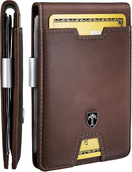 TRAVANDO Mens Wallet with Money Clip AUSTIN RFID Blocking Bifold Credit Card Holder for Men with Gift Box