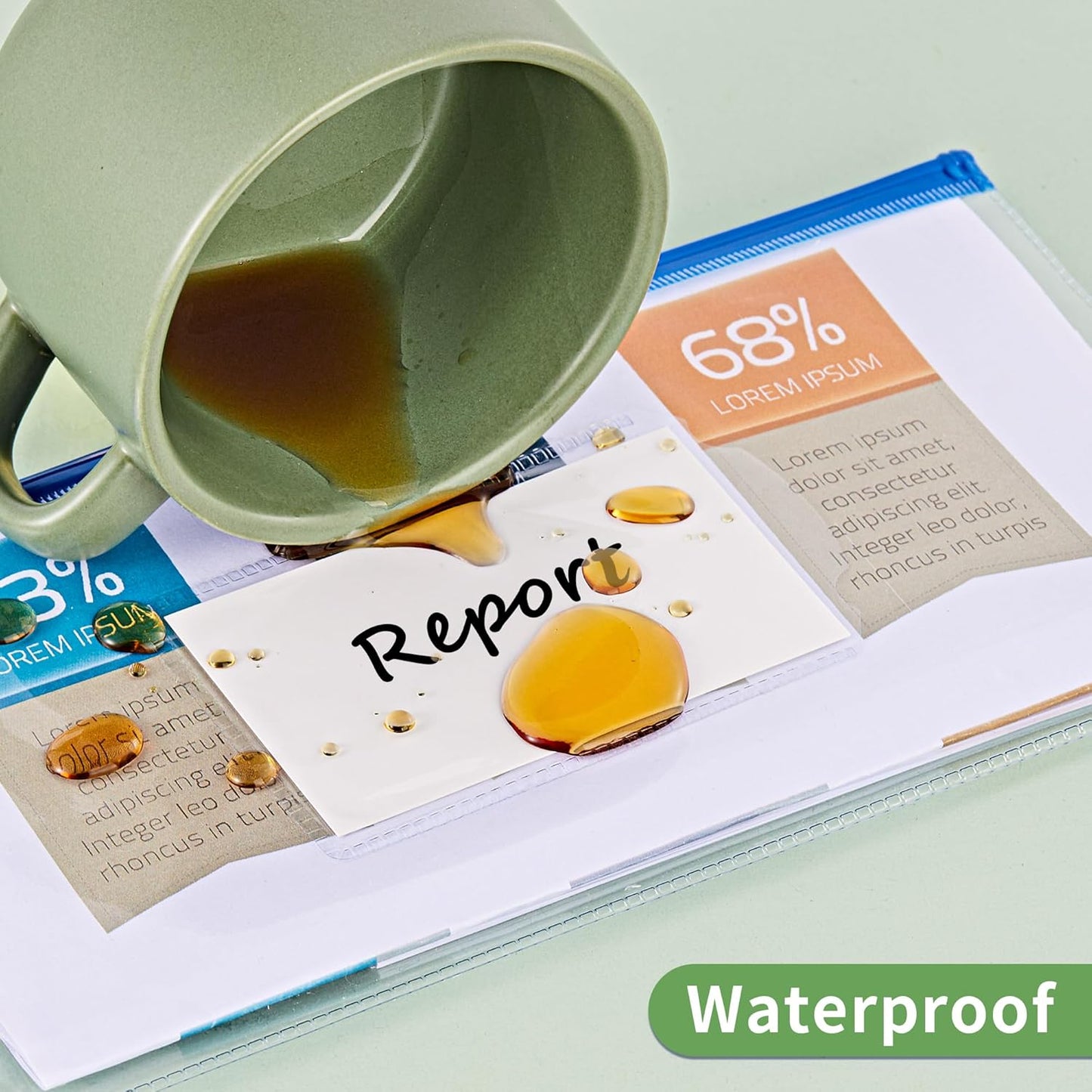 JARLINK 20 Pcs Poly Zip Envelope, A6 Size (9 x 4.7in) Plastic Zipper Pouches with Label Pocket, 10 Colors, Reusable Clear Pencil Bags for School and Office Supplies