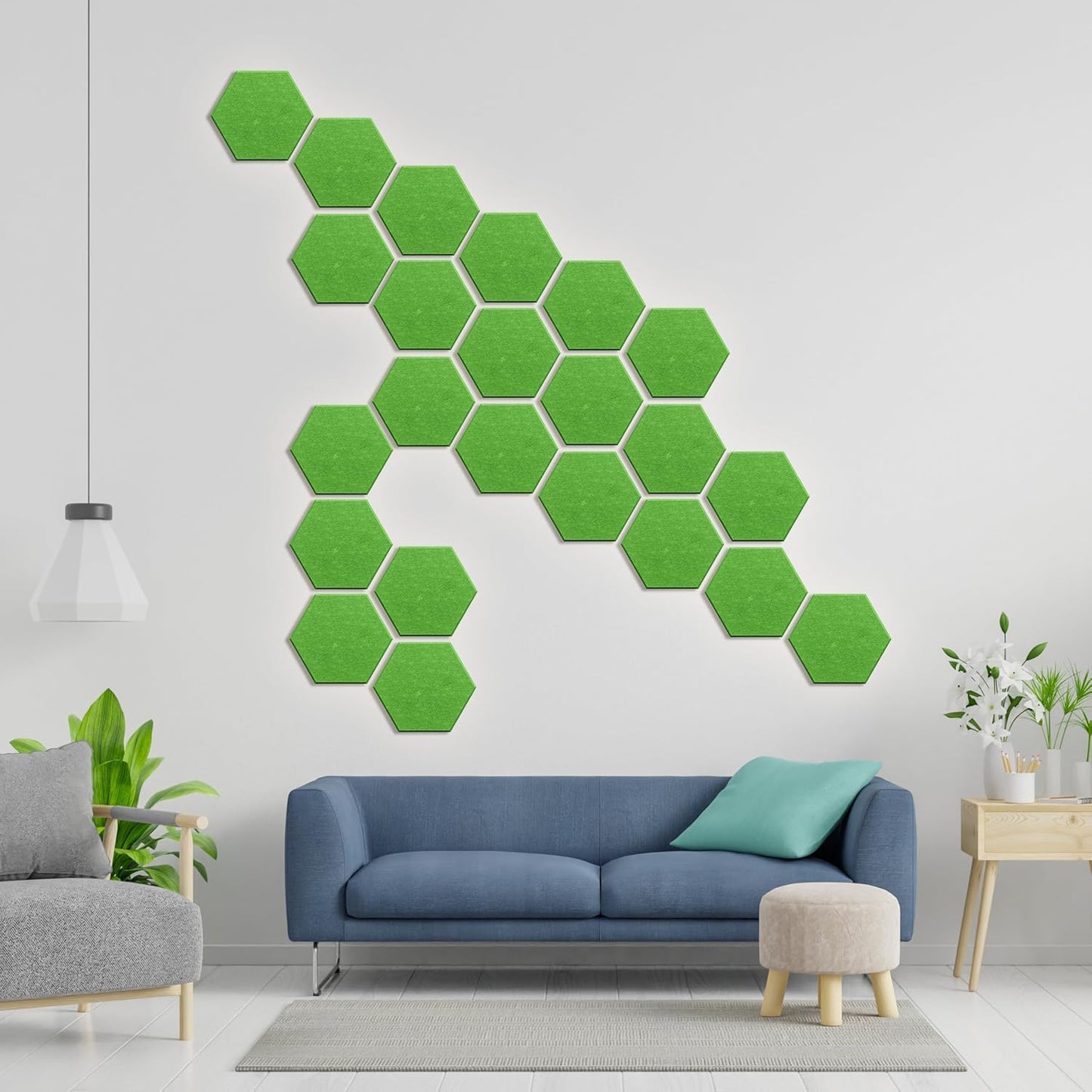 Hexagonal Acoustic Panels-18 Pack High-Density Sound Absorbing Panels 12"X10"X0.4" for Enhanced Noise Reduction, DIY Design, Idea for Studios, Offices, and Home Theaters(Lush Green)