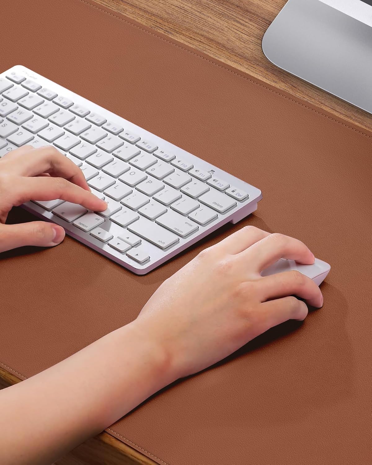 Leather Desk Mat, Mouse Pad,Office Desk Pad, Non-Slip PU Leather Desk Blotter mat,Laptop Desk Pad,Waterproof Desk Writing Pad for Office and Home (Brown,31.5" x 15.7")