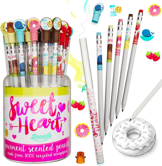 Sweetheart Smencils Cylinder - HB #2 Scented Pencils, 50 Count, Gifts for Kids