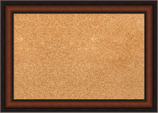 Amanti Art Natural Cork Board for Wall, 15x21 Vision Board with Brown Wood Frame, Small Corkboard Office Decor for Home Organization, Traditional Corkboard Pinboard to Display Items for Home