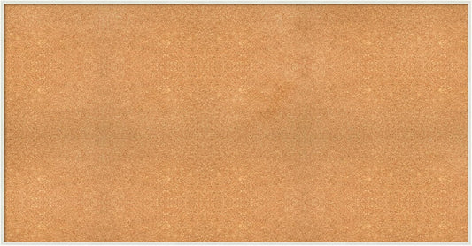 Amanti Art Natural Cork Board for Wall, 31x59 Vision Board with White Frame, Oversize Corkboard Office Decor for Home Organization, Modern Corkboard Pinboard to Display Items for Home Organization in