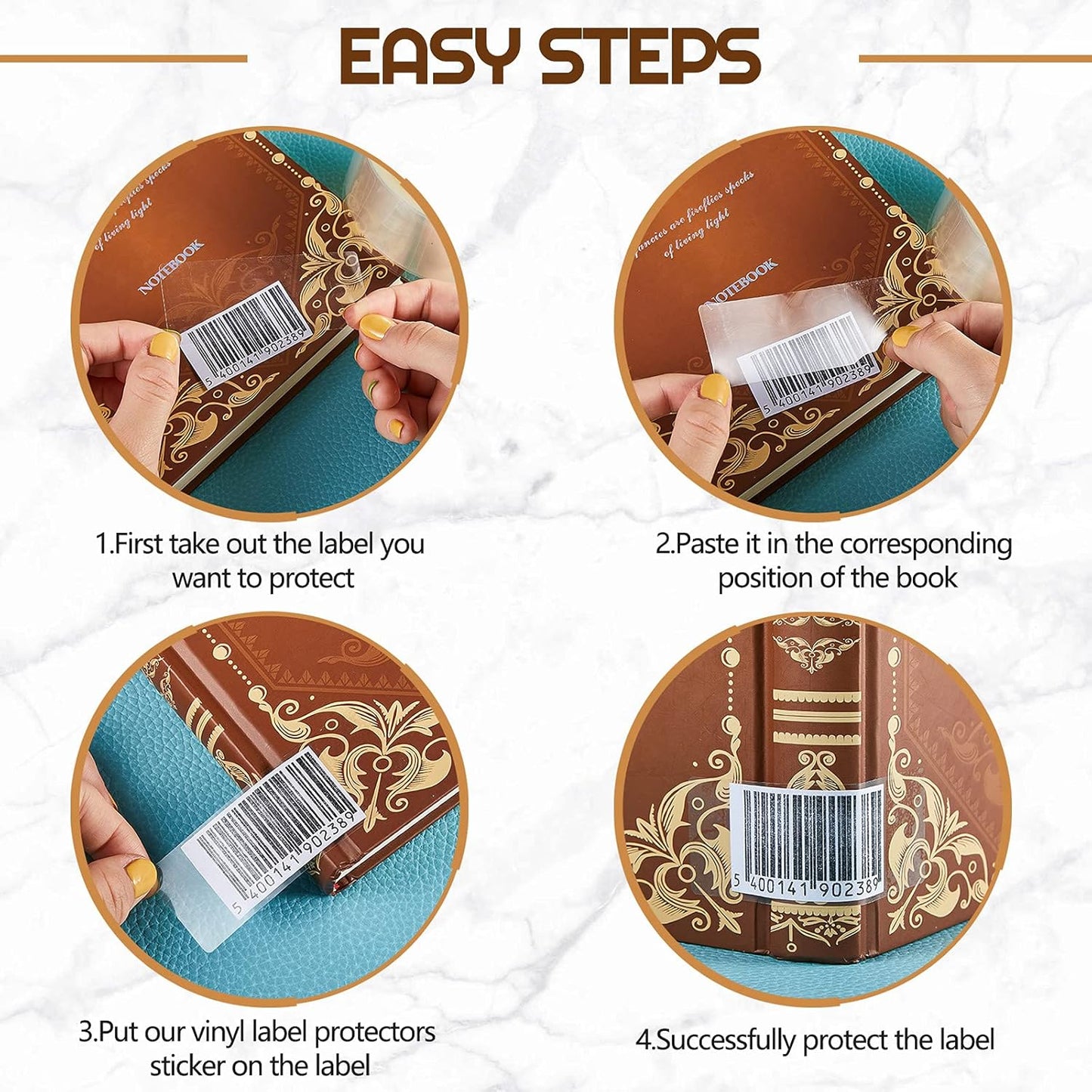 Zonon 750 Pcs Clear Labels Label Protector Clear Stickers Wafer Seals Waterproof Labels for Protecting Barcodes, Numbers and Stickers (3.15x1.18 Inch,Rectangle)