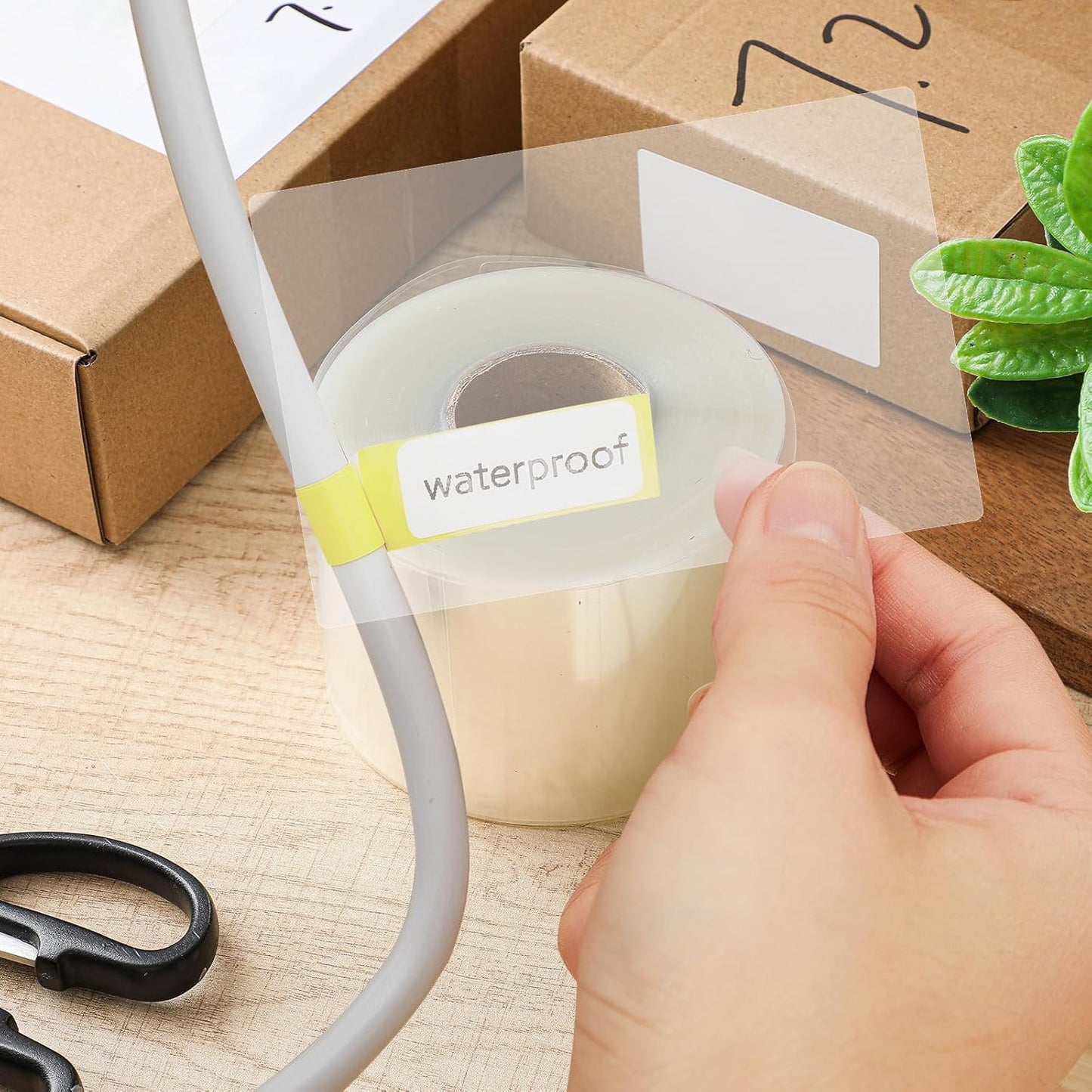 Zonon 500 Pcs Clear Labels Label Protector Clear Stickers Wafer Seals Waterproof Labels for Protecting Barcodes, Numbers and Stickers (3 x 5 Inch,Rectangle)