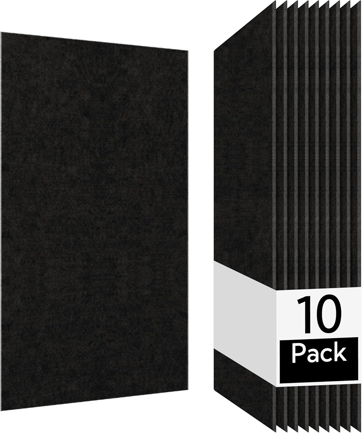 Olanglab Acoustic Wall Panels 10 Pack, 48 x 24 per Acoustic Panels Sound Absorbing, Sound Panels for Home Studio and Office, Solid Black