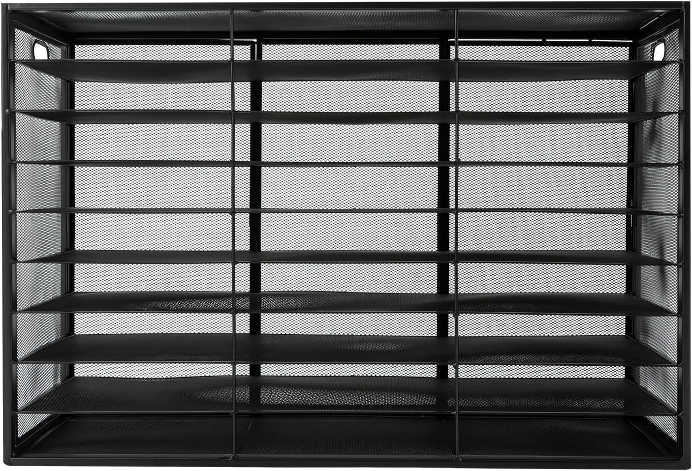 Metal Literature Organizer, File Sorter Paper Organizer Storage Holder 27 Slots Desktop File Organizer Mail Storage Rack Student Mailboxes for Classroom(27-Slot Metal)