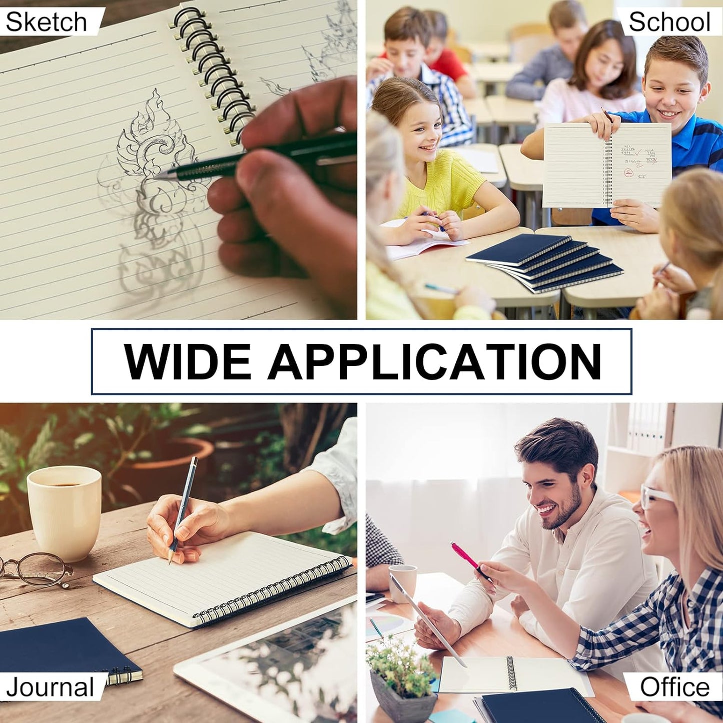 Yahenda Spiral Notebook Bulk A5 Journal Lined 8.3'' x 5.5'' Writing Composition Paper Small Notepad Subject Notebook for Students Office Business Back to School Supplies(Deep Blue,108 Pcs)