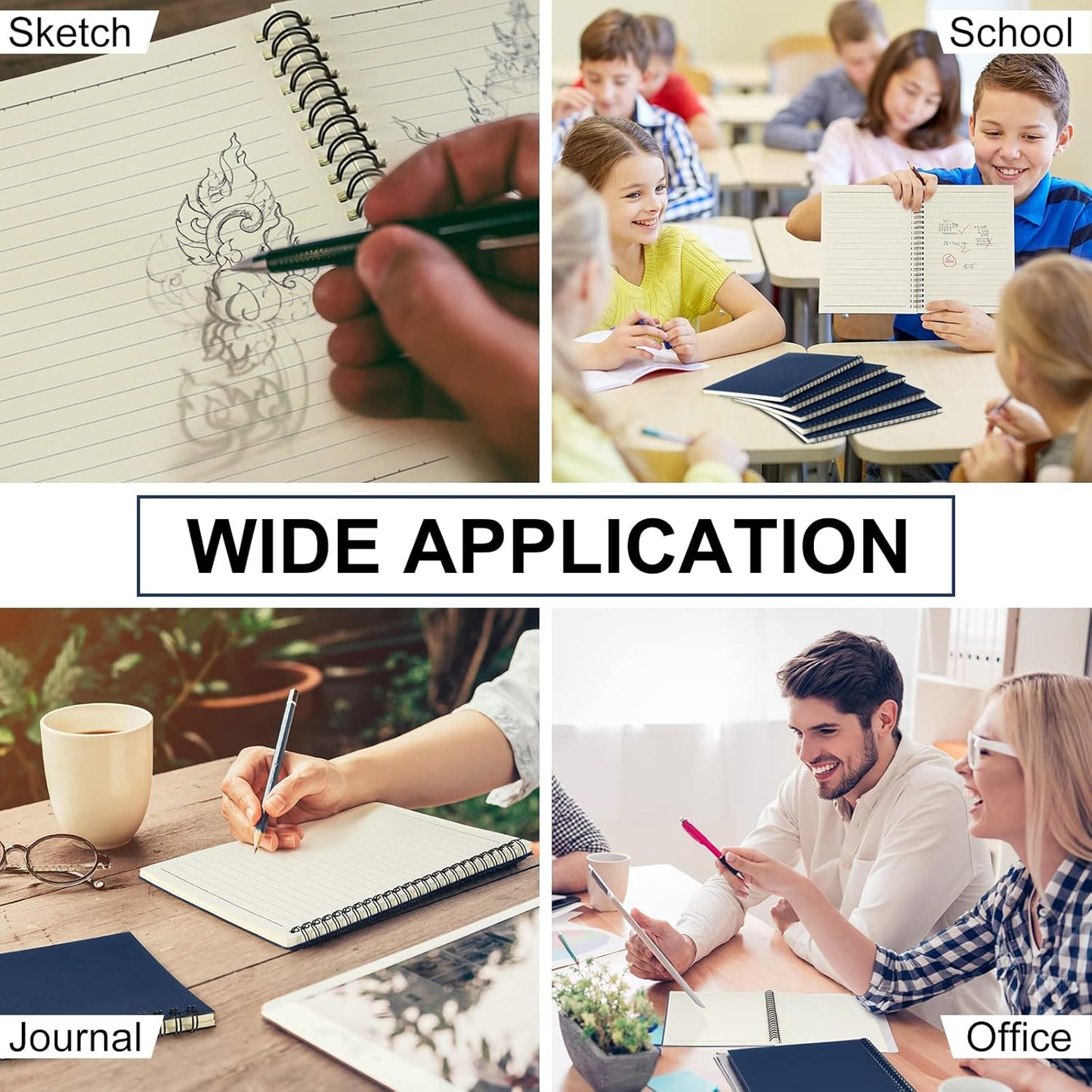 Yahenda Spiral Notebook Bulk A5 Journal Lined 8.3'' x 5.5'' Writing Composition Paper Small Notepad Subject Notebook for Students Office Business Back to School Supplies(Deep Blue,54 Pcs)