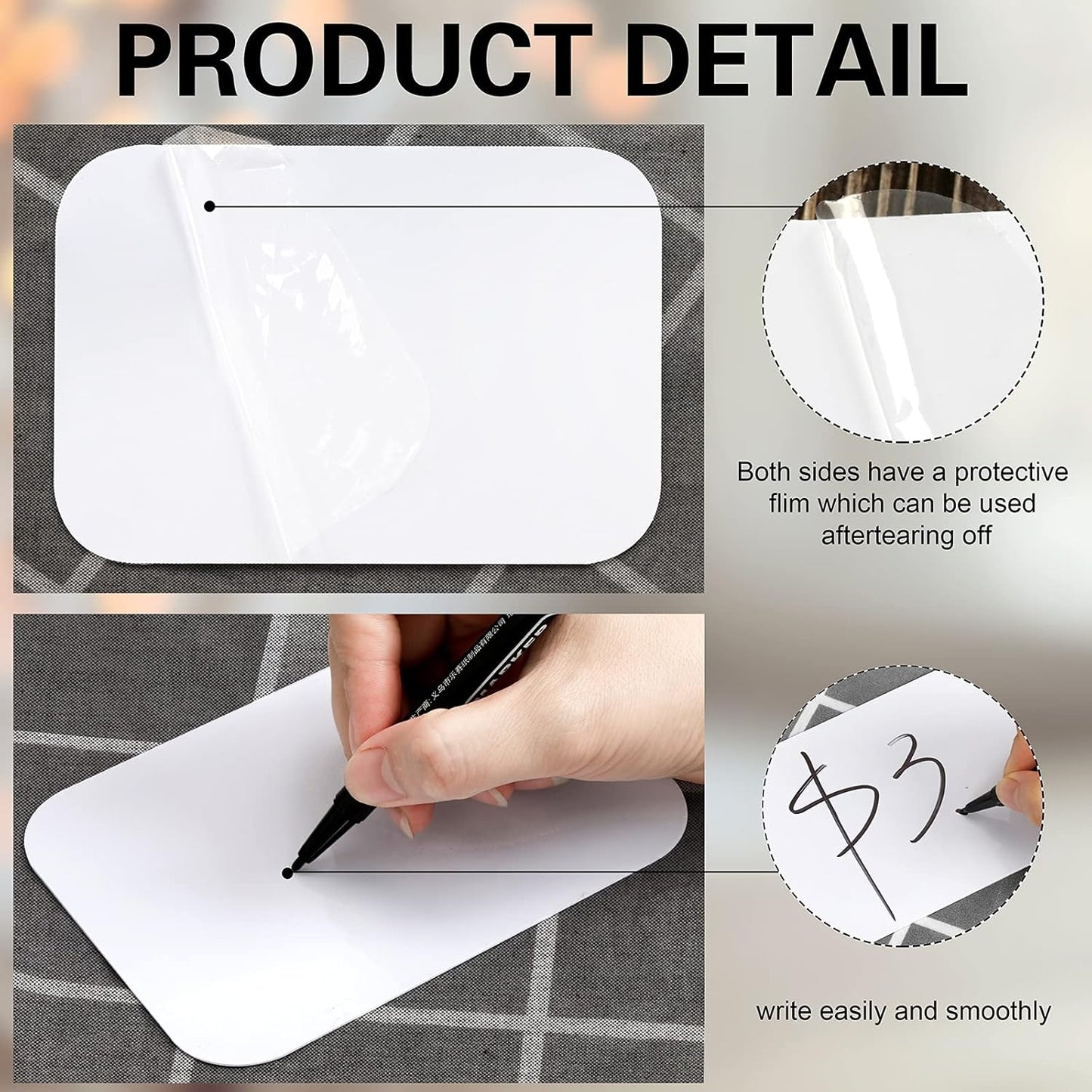 Mlici Mini Plastic Chalkboard Sign with Clip, 8 Pack Small Dry Erase Whiteboard 5.8 x 4.1 Inch - Double Sided Reusable Message Board for Kids, Classroom, Supermarket, Party - for Liquid Chalk Markers