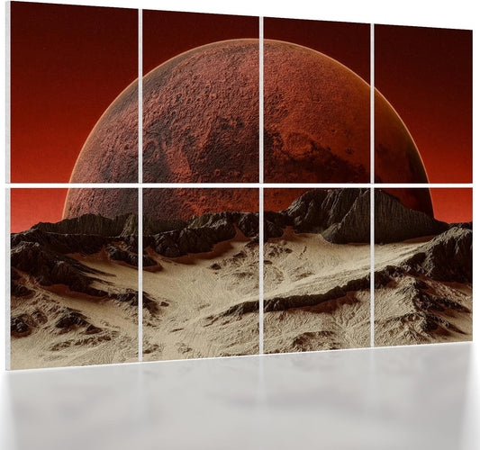 UMIACOUSTICS 8 Pcs 0.7Inch Thick Art Acoustic Panels, Total 47.2” x 31.5” Decorative Acoustical Wall Panels, Sound Absorbing Art Panels for Home, Office, Hotel, Recording Studio, Phobos Rock