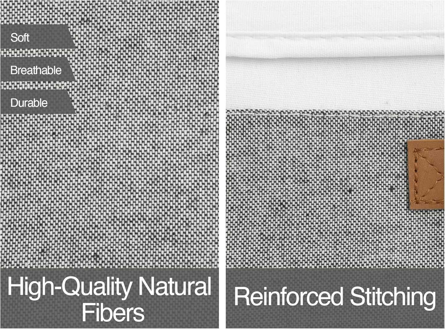 StorageWorks Large Storage Bins with Lids, Decorative Storage Boxes with Lid and PU Handles, Foldable Storage Baskets for Closet, Shelves, Stackable, Grey and White, 3-Pack