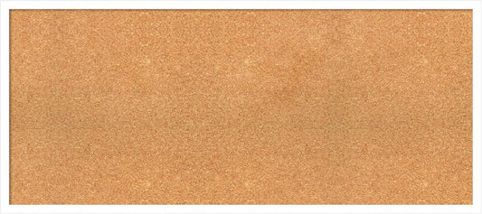 Amanti Art Natural Cork Board for Wall, 19x43 Vision Board with White Frame, Oversize Corkboard Office Decor for Home Organization, Modern Corkboard Pinboard to Display Items for Home Organization in