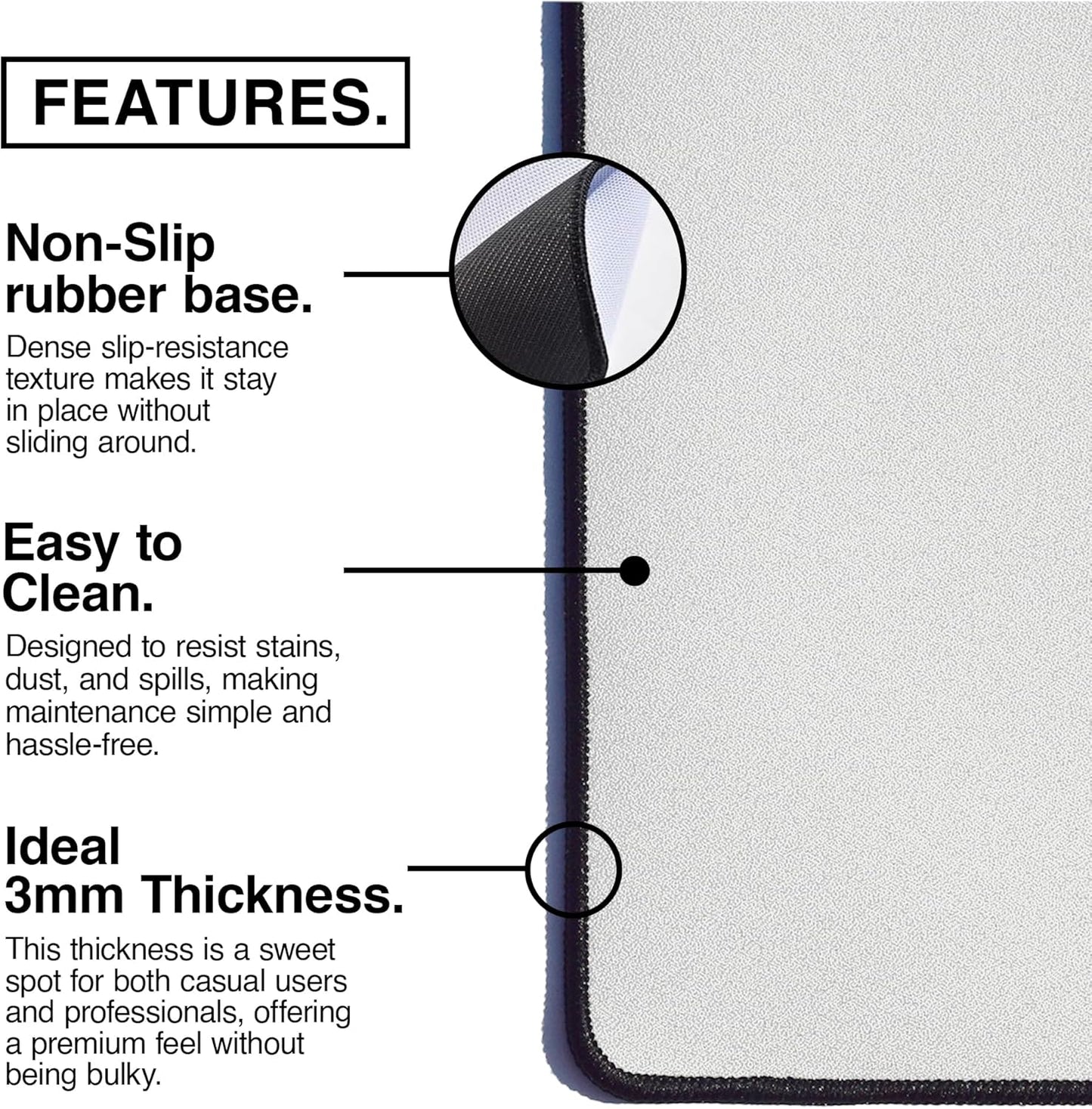 MPCO. Blueprints Large Gaming Desk Pad - 36" x 17" Aeroglyde Fabric Browning 50 Cal – Black Desk Mats - Non-Slip, Washable, Smooth Glide for Precision Gaming & Work