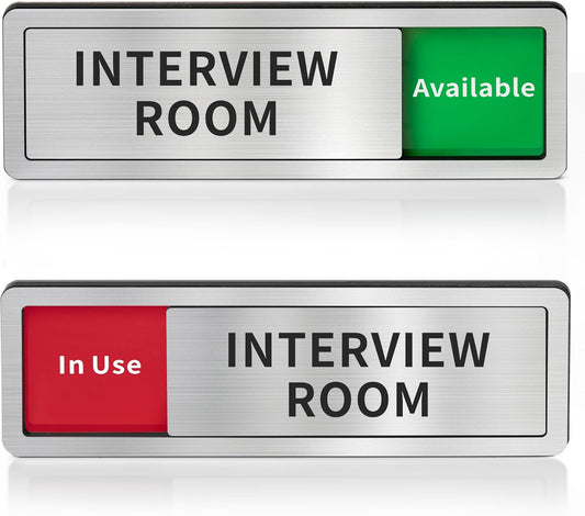 Interview Room Door Sign,Do Not Disturb- In Use/Available Slider Signs for Office Meeting Room,Business Vacant Occupied Privacy Door Sign