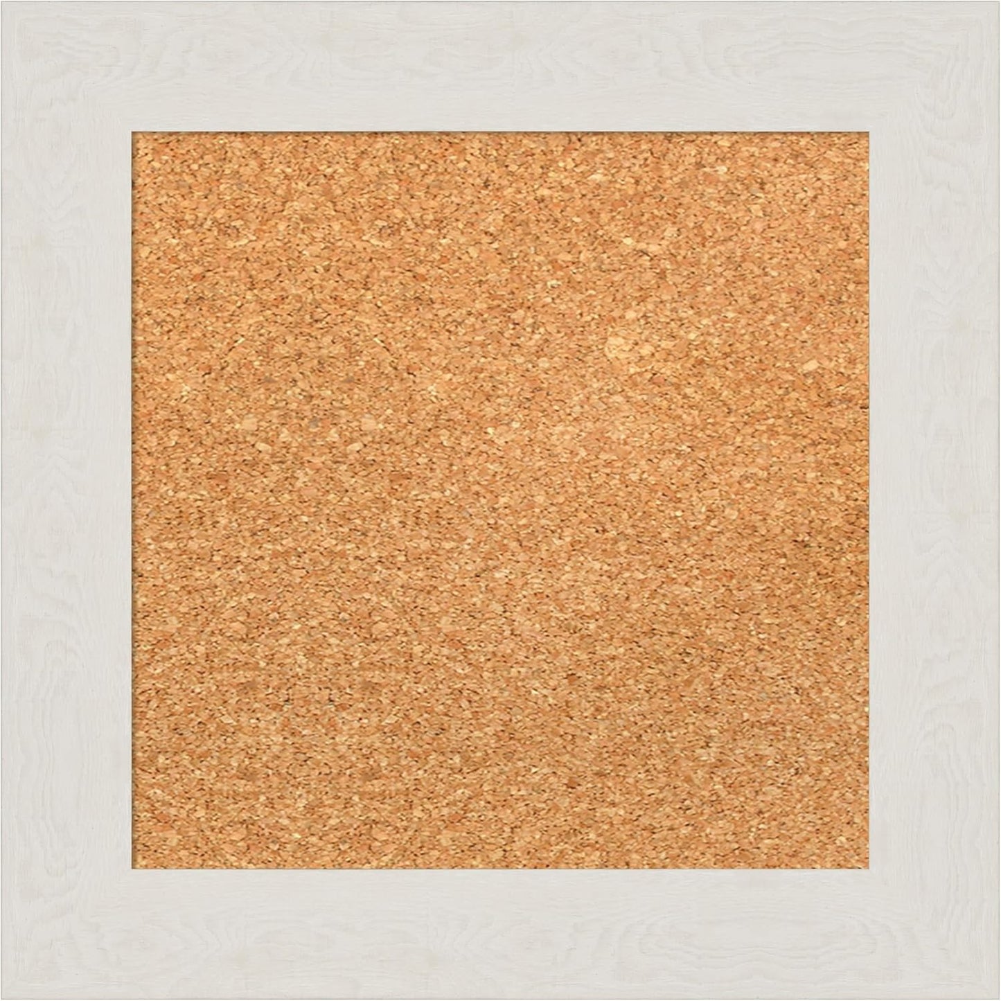 Amanti Art Natural Cork Board for Wall, 15x15 Vision Board with White Frame, X-Small Corkboard Office Decor for Home Organization, Country Rustic Corkboard Pinboard to Display Items for Home