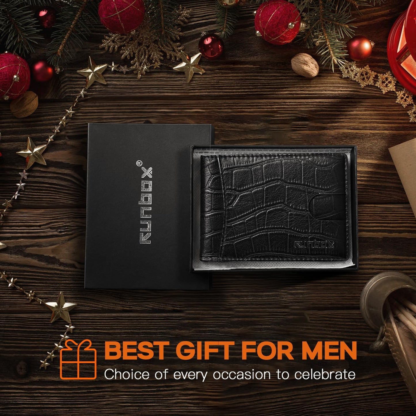 Slim Wallet for Men Genuine Leather RFID Blocking Bifold Minimalist Front Pocket Mens Wallet with Money Clip Thin Gift Box