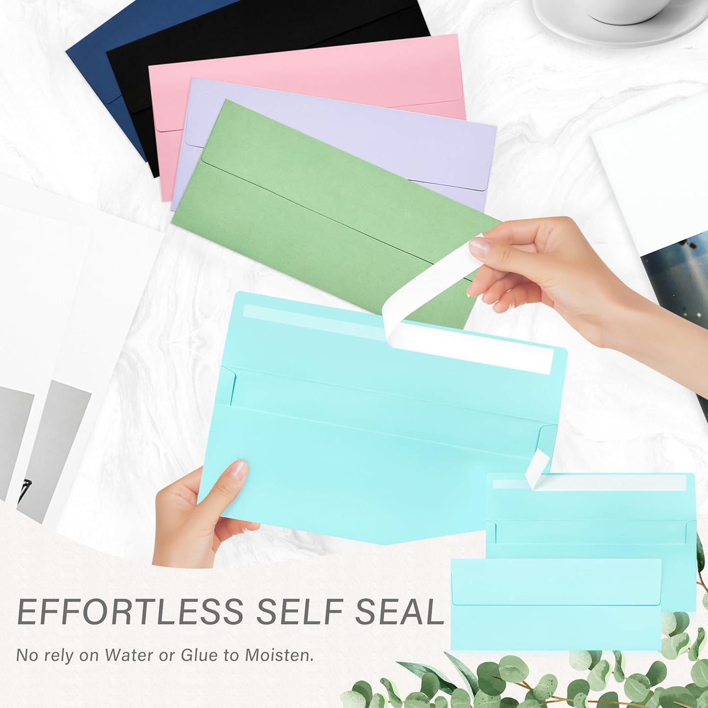 200 Pack #10 Business Envelopes, Self Seal Standard Light Blue Envelopes for Secure Business & Legal Mailing, Office, Checks, Letter, Invoices, 4 1/8 x 9 1/2 Inches