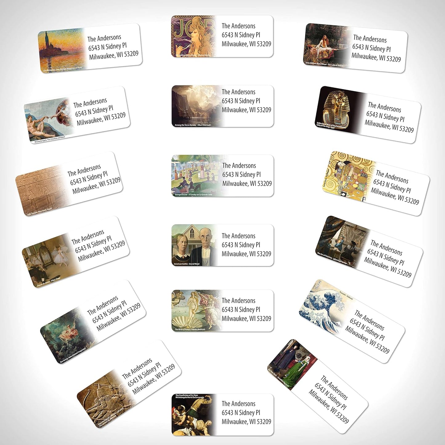 Customized Personalized Address Labels - Made in The USA by Kenco (Famous Art, 250 Labels)