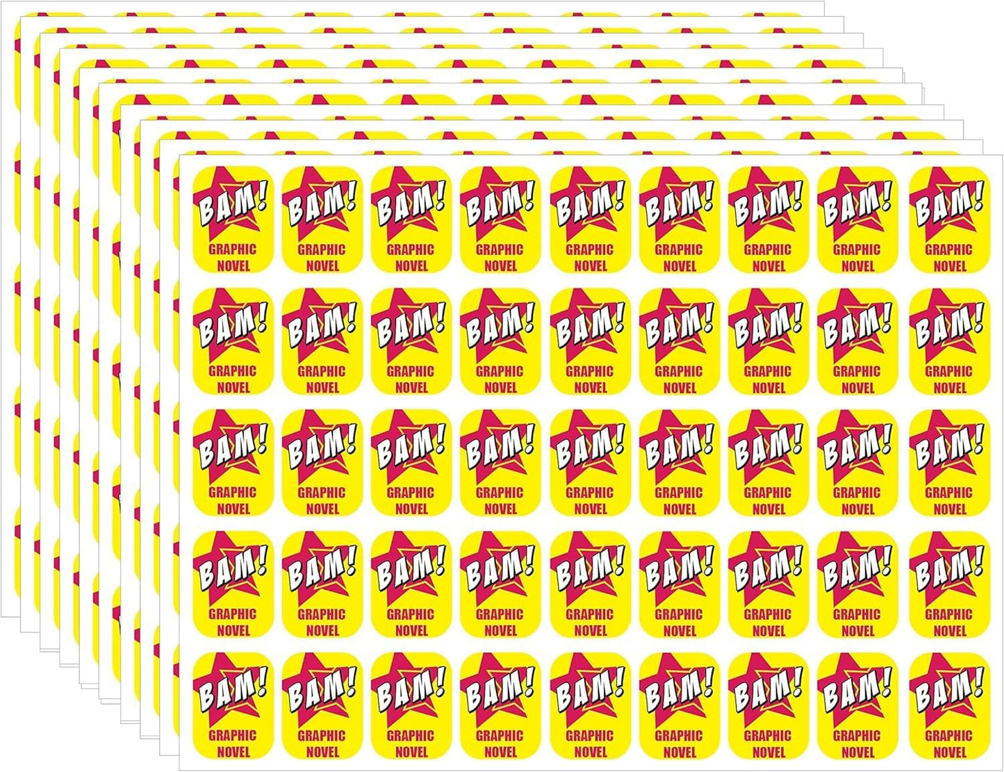 450pcs Genre Book Spine Labels | Library Classification Stickers | Graphic Novels