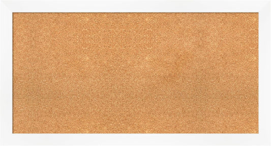 Amanti Art Natural Cork Board for Wall, 23x43 Vision Board with White Frame, Large Corkboard Office Decor for Home Organization, Modern Corkboard Pinboard to Display Items for Home Organization in