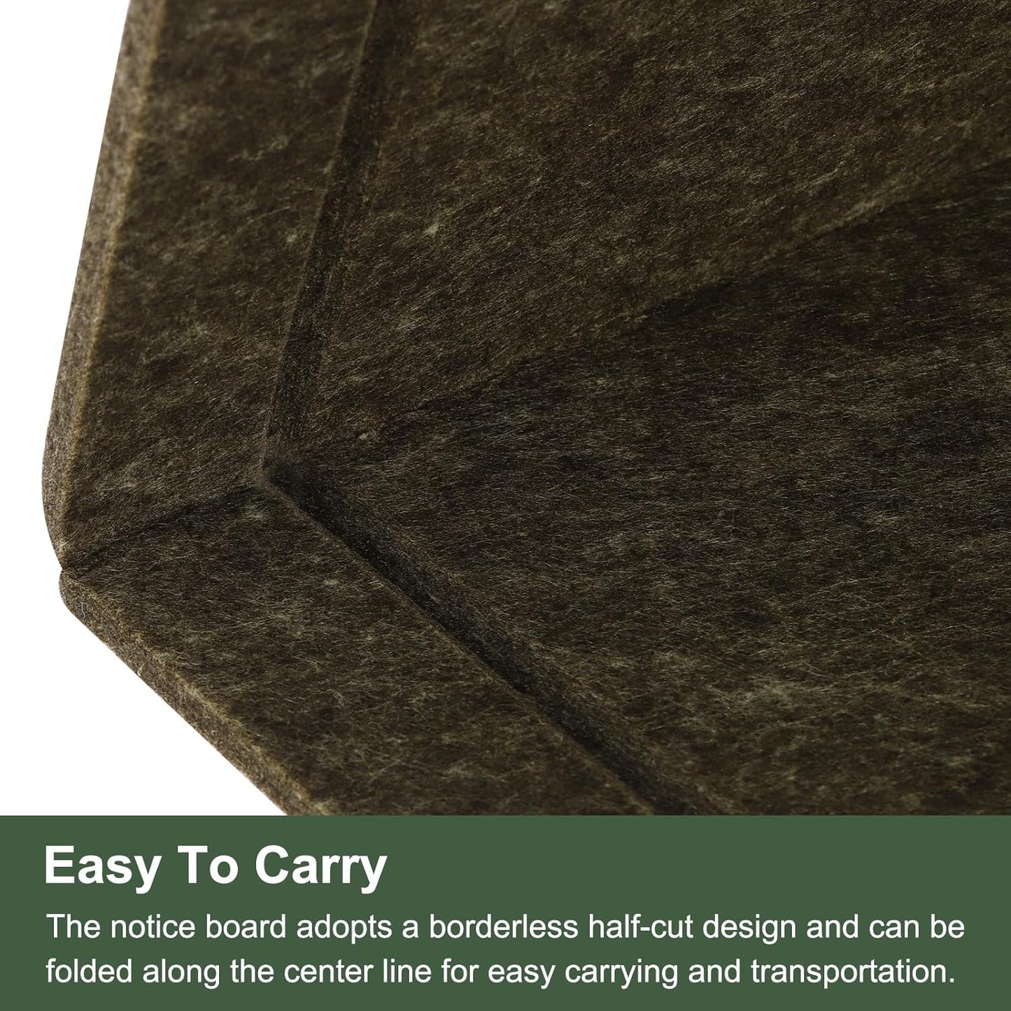 YOKIVE Felt Bulletin Board, 48 x 36 -Inch Foldable Decorative Pin Board Self Adhesive Felt Cork Board with 20 Pushpins, Great for Wall, Photo Display, Paste Note, Schedule(Olive)