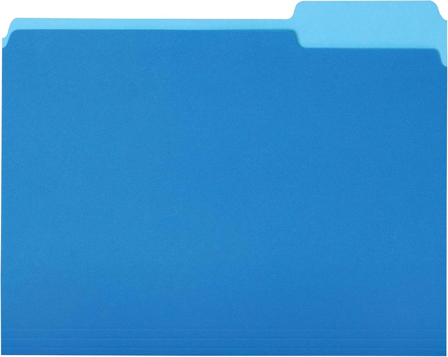 Amazon Basics File Folders, Letter Size, 1/3 Cut Tab, Sturdy with Tabs for Organizing and Filing, Blue, 36-Pack