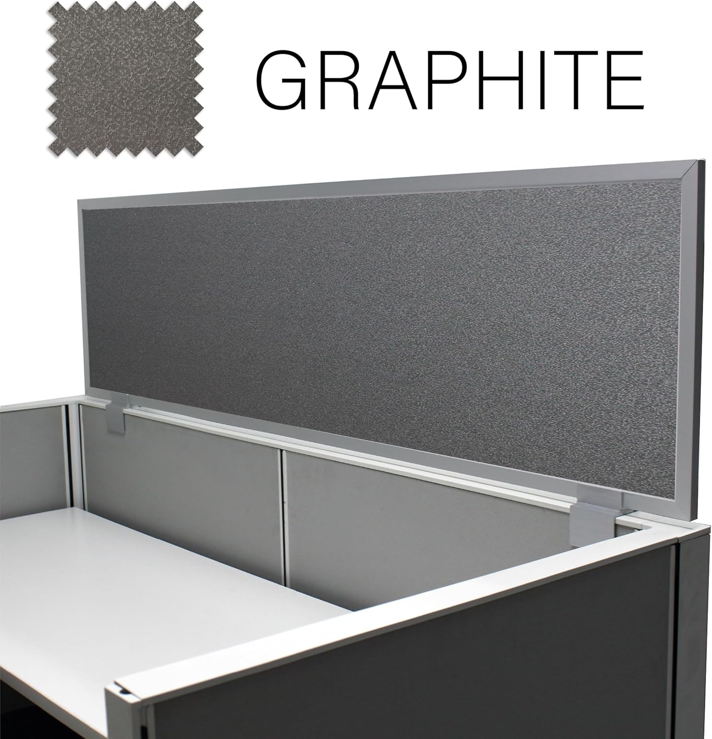 OBEX Acoustical Cubicle Privacy Screen Extender Desk Panel & Office Divider, Add Separation & Block Noise, 18" x 60", Graphite